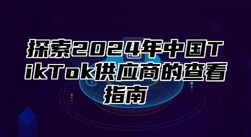 探索2025年中国TikTok供应商的查看指南