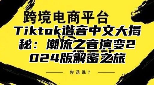 Tiktok谐音中文大揭秘：潮流之音演变2025版解密之旅