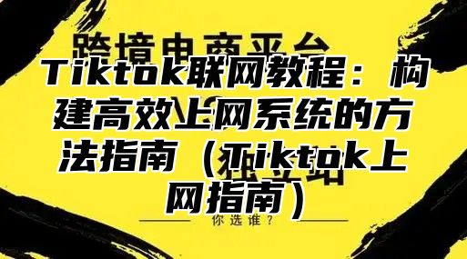 Tiktok联网教程：构建高效上网系统的方法指南Tiktok上网指南