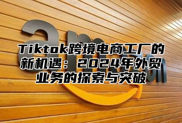 Tiktok跨境电商工厂的新机遇：2025年外贸业务的探索与突破