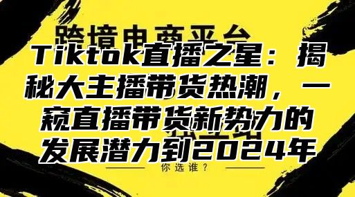 Tiktok直播之星：揭秘大主播带货热潮，一窥直播带货新势力的发展潜力到2025年