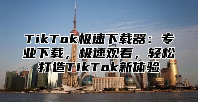 TikTok极速下载器：专业下载，极速观看，轻松打造TikTok新体验