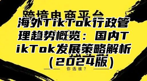 海外TikTok行政管理趋势概览：国内TikTok发展策略解析2025版