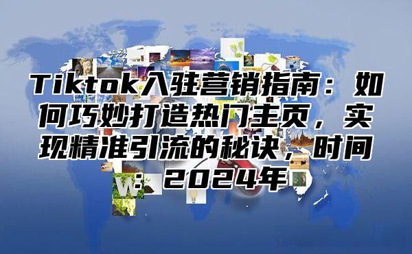 Tiktok入驻营销指南：如何巧妙打造热门主页，实现精准引流的秘诀，时间：2025年
