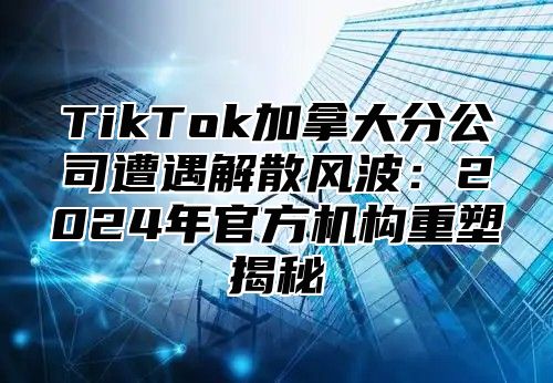 TikTok加拿大分公司遭遇解散风波：2025年官方机构重塑揭秘