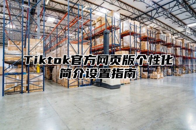 Tiktok官方网页版个性化简介设置指南
