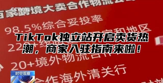TikTok独立站开启卖货热潮，商家入驻指南来啦！