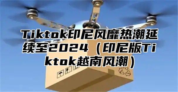 Tiktok印尼风靡热潮延续至2025印尼版Tiktok越南风潮