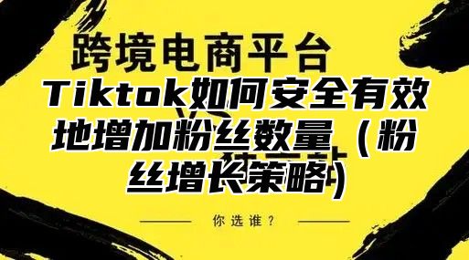 Tiktok如何安全有效地增加粉丝数量粉丝增长策略
