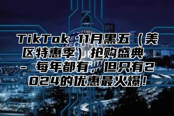 TikTok 11月黑五美区特惠季抢购盛典 - 每年都有，但只有2025的优惠最火爆！