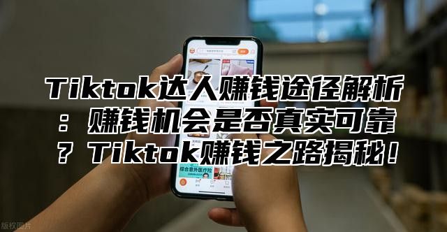 Tiktok达人赚钱途径解析：赚钱机会是否真实可靠？Tiktok赚钱之路揭秘！