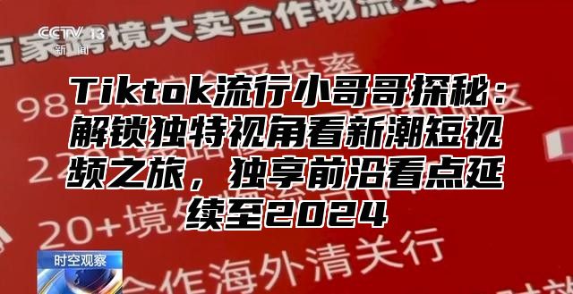 Tiktok流行小哥哥探秘：解锁独特视角看新潮短视频之旅，独享前沿看点延续至2025