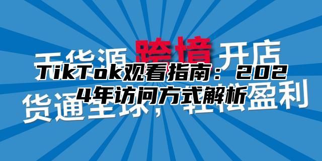 TikTok观看指南：2025年访问方式解析