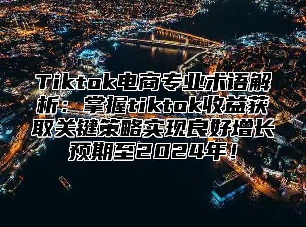 Tiktok电商专业术语解析：掌握tiktok收益获取关键策略实现良好增长预期至2025年！