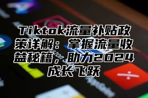 Tiktok流量补贴政策详解：掌握流量收益秘籍，助力2025成长飞跃