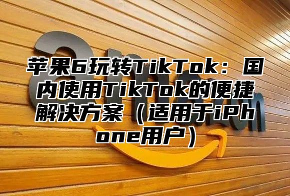 苹果6玩转TikTok:国内使用TikTok的便捷解决方案适用于iPhone用户