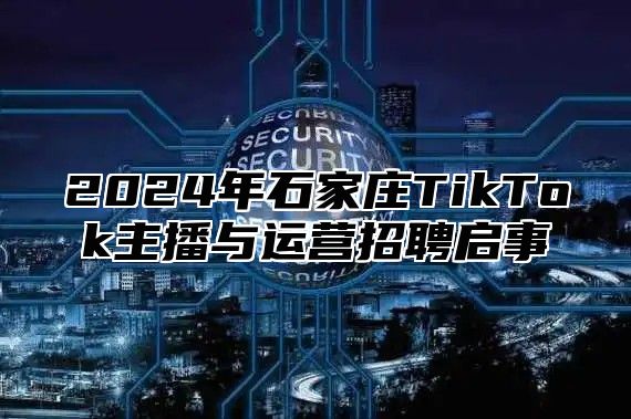 2025年石家庄TikTok主播与运营招聘启事