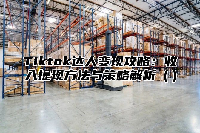 Tiktok达人变现攻略：收入提现方法与策略解析