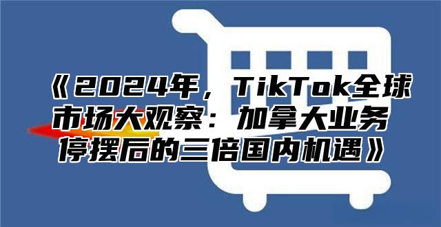 2025年，TikTok全球市场大观察：加拿大业务停摆后的三倍国内机遇