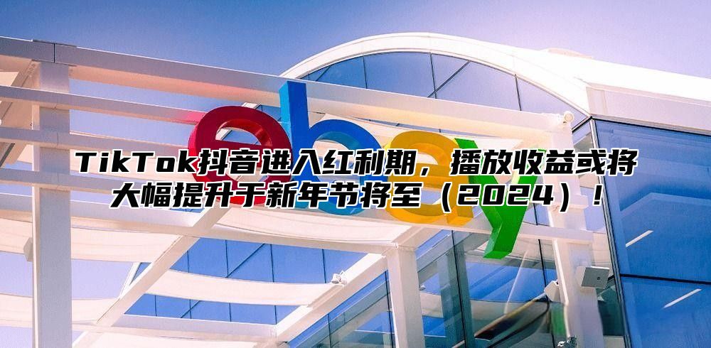 TikTok抖音进入红利期，播放收益或将大幅提升于新年节将至2025！