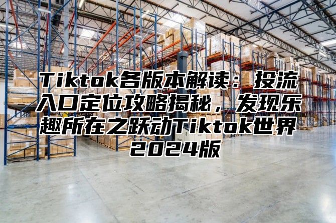 Tiktok各版本解读：投流入口定位攻略揭秘，发现乐趣所在之跃动Tiktok世界 2025版