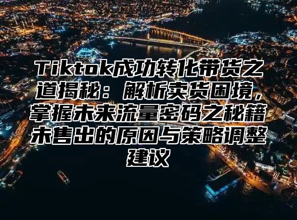 Tiktok成功转化带货之道揭秘：解析卖货困境，掌握未来流量密码之秘籍未售出的原因与策略调整建议