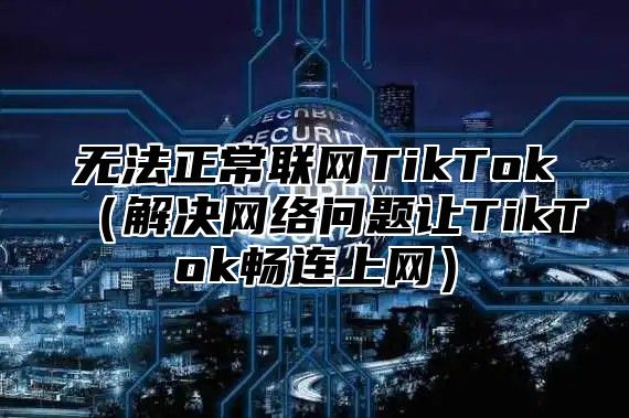 无法正常联网TikTok解决网络问题让TikTok畅连上网