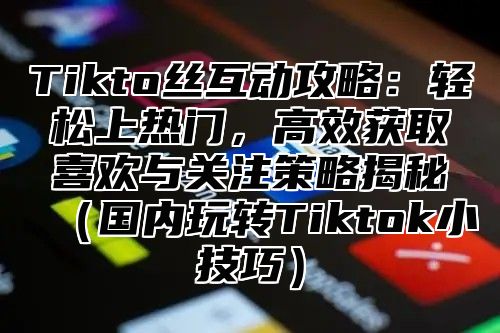 Tikto丝互动攻略：轻松上热门，高效获取喜欢与关注策略揭秘国内玩转Tiktok小技巧