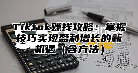 Tiktok赚钱攻略：掌握技巧实现盈利增长的新机遇含方法