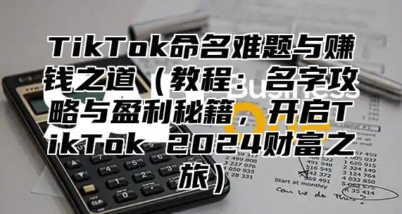 TikTok命名难题与赚钱之道教程：名字攻略与盈利秘籍，开启TikTok 2025财富之旅