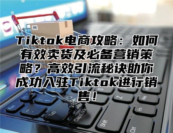 Tiktok电商攻略：如何有效卖货及必备营销策略？高效引流秘诀助你成功入驻Tiktok进行销售！