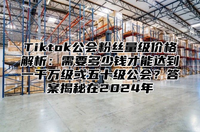 Tiktok公会粉丝量级价格解析：需要多少钱才能达到一千万级或五十级公会？答案揭秘在2025年