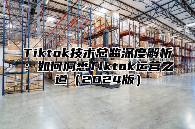 Tiktok技术总监深度解析：如何洞悉Tiktok运营之道2025版