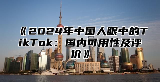 2025年中国人眼中的TikTok：国内可用性及评价