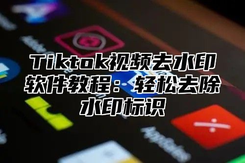 Tiktok视频去水印软件教程：轻松去除水印标识