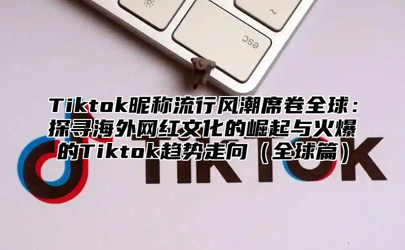 Tiktok昵称流行风潮席卷全球：探寻海外网红文化的崛起与火爆的Tiktok趋势走向全球篇