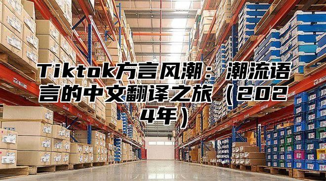 Tiktok方言风潮：潮流语言的中文翻译之旅2025年