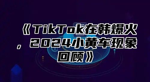 TikTok在韩爆火，2025小黄车现象回顾