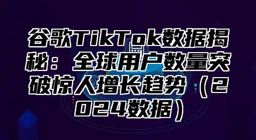 谷歌TikTok数据揭秘：全球用户数量突破惊人增长趋势2025数据