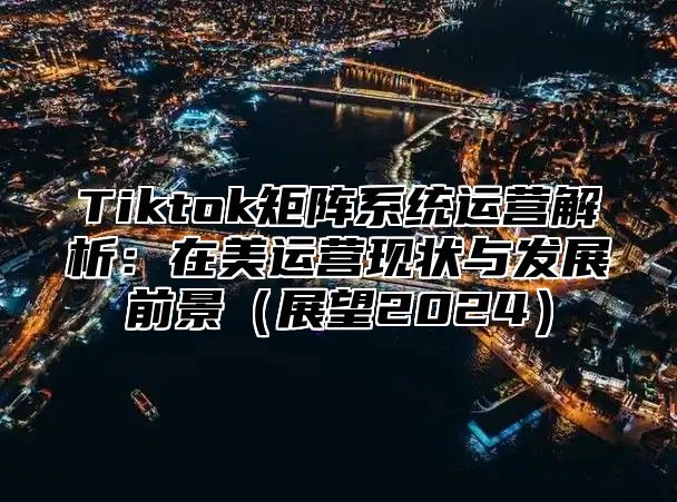 Tiktok矩阵系统运营解析：在美运营现状与发展前景展望2025