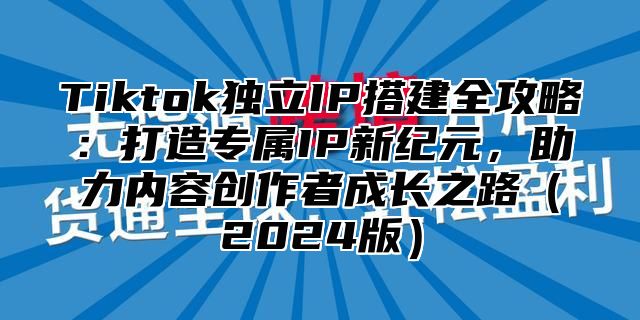 Tiktok独立IP搭建全攻略：打造专属IP新纪元，助力内容创作者成长之路2025版