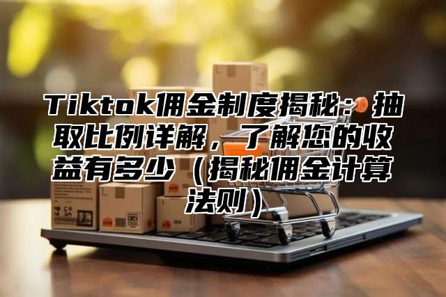 Tiktok佣金制度揭秘：抽取比例详解，了解您的收益有多少揭秘佣金计算法则