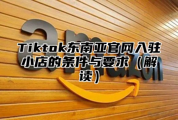 Tiktok东南亚官网入驻小店的条件与要求解读