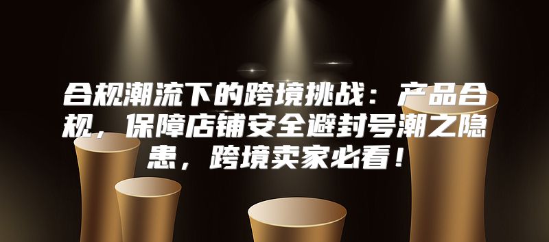 合规潮流下的跨境挑战：产品合规，保障店铺安全避封号潮之隐患，跨境卖家必看！