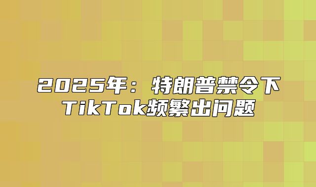 2025年：特朗普禁令下TikTok频繁出问题