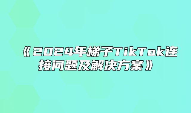 2025年梯子TikTok连接问题及解决方案