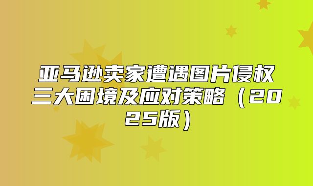亚马逊卖家遭遇图片侵权三大困境及应对策略2025版