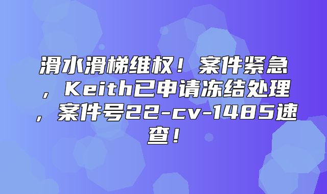滑水滑梯维权！案件紧急，Keith已申请冻结处理，案件号22-cv-1485速查！