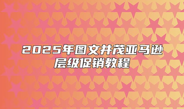 2025年图文并茂亚马逊层级促销教程