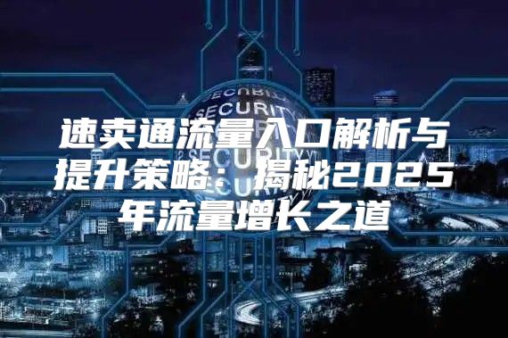 速卖通流量入口解析与提升策略：揭秘2025年流量增长之道